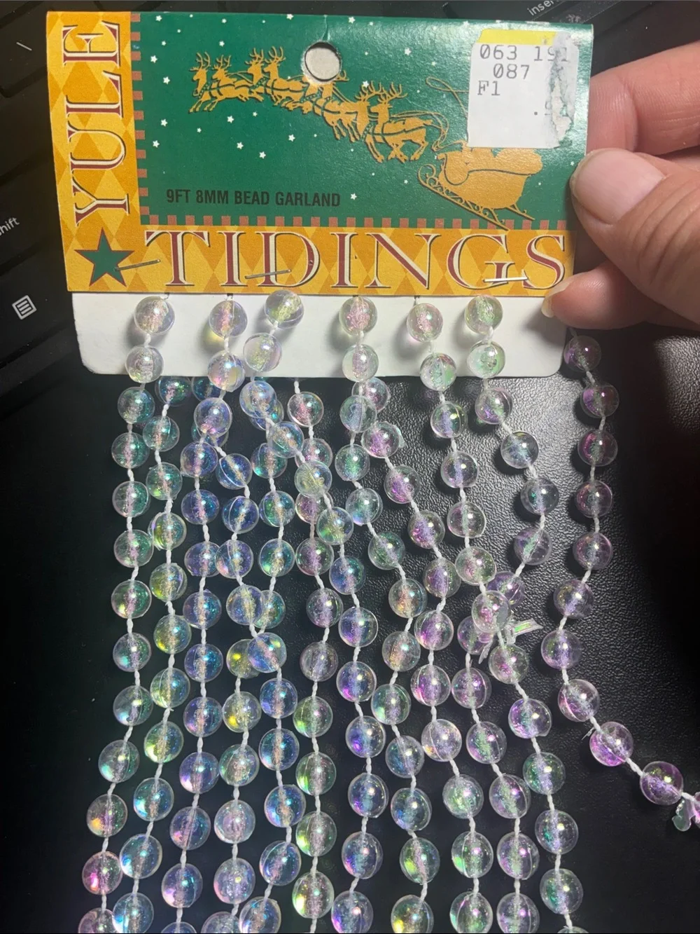 Yule Tidings multicolored translucent garland beads